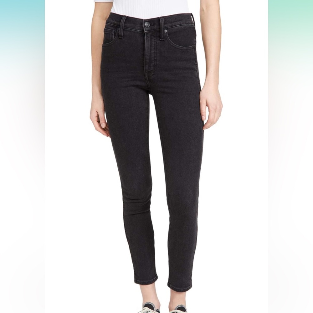 Madewell 10 Inch High Rise Black Skinny Jeans